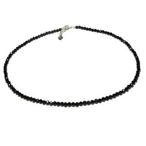 Collar de Plata 925 para Mujer con Espinela Negra y Perla, Joyería de Moda con Cuentas - Product Image 1