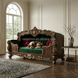 Canapé en velours sculpté de luxe prêt à l'emploi pour palais, villas, halls d'hôtels et projets FF&E classiques - Product Image 5