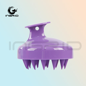 Preço de fábrica Logotipo Personalizado Cor Plástico <span class=keywords><strong>Round</strong></span> Handle Shampoo Hairbrush Scalp Massager Conforto Escova De Cabelo Impermeável - Product Image 6