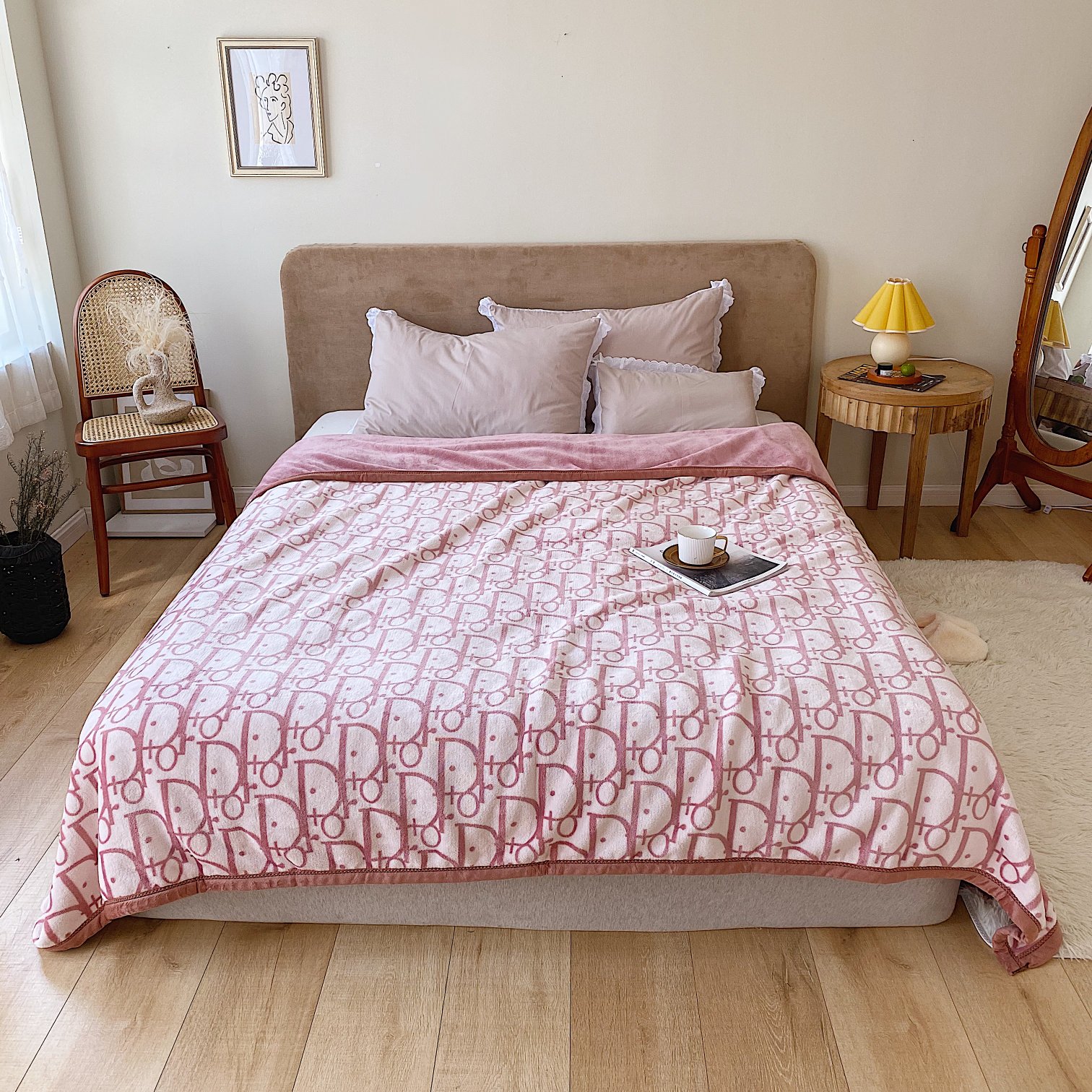 Новинка 2020, Двухслойное экологически чистое одеяло с принтом и окрашиванием, роскошное удобное одеяло большого бренда