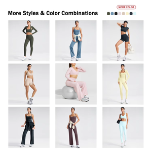 Dropshipping Women Yoga Set Quick Dry <b>Long</b> Sleeve T Shirt Leggings Breathable Gym Fitness Suit - Product Image 3