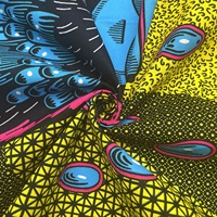 Nuevos Diseños de Tela Africana Ankara al por Mayor, Tela 100% Algodón de 6 Yardas para Fiestas