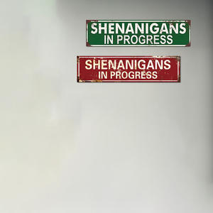 Letrero Metálico Vintage 'Shenanigans in Progress', Decoración de Pared Retro y Humorística para Bar, Pub, Cuarto de Hombre, Decoración de Fiesta - Product Image 1