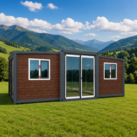 Structure préfabriquée moderne avec maison conteneur extensible pour usage bureautique, hospitalier, cuisine et salle de bain