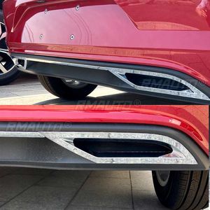 3 pièces de garniture de diffuseur de pare-chocs arrière avec sortie d'air et bande d'échappement pour Volkswagen VW Polo MK6 Polo Plus 2018 2019 20+ - Product Image 2