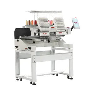 STR OCEAN two heads computerized embroidery machine with stable frame and equipped with casters for easy movement