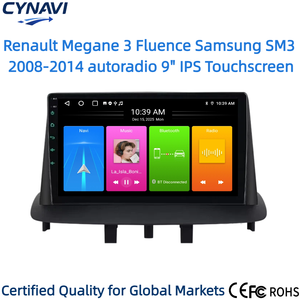Autoradio Android Carplay avec GPS intégré pour Renault <span class=keywords><strong>Megane</strong></span> 3 Fluence pour SM3 2008-2014 Lecteur multimédia Écran tactile Haute résolution - Product Image 1
