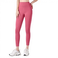 Pantalon de fitness taille haute personnalisé pour femme 2025 – Style européen et américain, uni, sans couture, respirant, infroissable, long, pour yoga