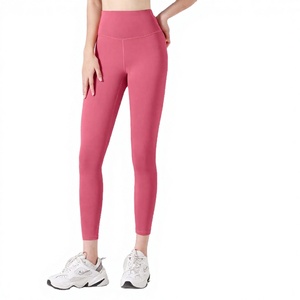 Pantalon de fitness taille haute personnalisé pour femme 2026, style européen et américain, uni, sans couture, respirant, infroissable, long, pour yoga - Product Image 3