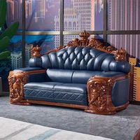 Sofá Seccional de Cuero Genuino, Estilo Europeo Chesterfield, Sofá para Sala de Estar Beno W3, Cómodo para Apartamentos y Hoteles