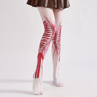Leggings moulants en velours tricoté 50D, transparents, sexy, style Halloween, collants imprimés numériquement pour femmes