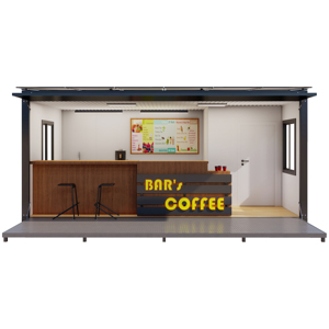 Quick Assembly <strong>Prefab</strong> Steel <strong>Container</strong> Kiosk Flat Pack Mall Retail Food Vendors <strong>Unit</strong> Rain Shelter House for Hotels Shops Wooden - Product Image 3