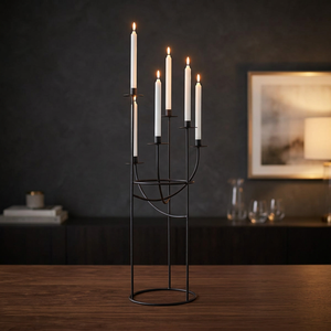Elegante Portavelas de Hierro Ligero, Resistente al Calor, Duradero, Ecológico, Pieza de Decoración Elegante para el Hogar, Mesa de Comedor, Repisa - Product Image 5