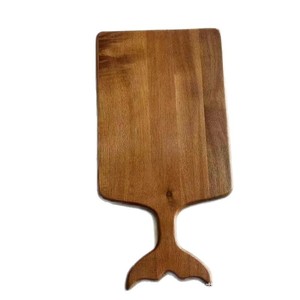 Tabla de cortar de madera de acacia rectangular, color natural, madera maciza, plato de cocina para queso, pan y embutidos - Product Image 5
