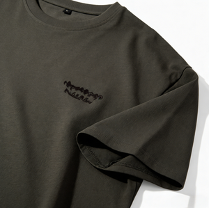 T-shirt décontracté en polyester/coton, tricoté, respirant, 210g, imprimé graphique, logo personnalisé, coupe oversize pour homme, vente en gros - Product Image 3