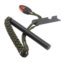 Kit de démarrage de feu en ferrocérium 1/2*5 pouces pour le glamping et la randonnée, avec cordon de poignet en paracorde