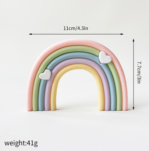 Nuova Decorazione per Torte a Forma di Arco Tridimensionale Arcobaleno, Figurina in Gomma Morbida Colorata per Torte - Product Image 5