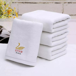 Lujo <span class=keywords><strong>5</strong></span> estrellas 100% algodón blanco baño mano cara toalla Conjunto personalizado Hotel bordado Logo tejido patrón a cuadros - Product Image 4