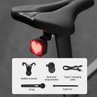 Feu arrière de vélo intelligent à détection de freinage, LED multi-expressions, synchronisation sans fil, étanche, pour VTT et vélo de route