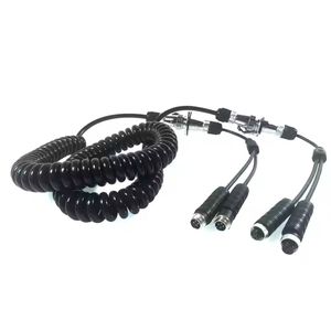 Caminhão elétrico Coiled Cord MDVR Spot <span class=keywords><strong>7</strong></span>-Core Spring Wire <span class=keywords><strong>Trailer</strong></span> Cable 4P Aviação Conector Semi-Reboque Fios elétricos - Product Image 3