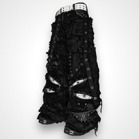DiZNEW Jean Homme Personnalisé Rétro Streetwear Hip Hop Patchwork Effilé Jambe Large Haute Qualité