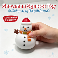 Jouet Squishy Bonhomme de Neige de Noël, Jouet Sensoriel Anti-Stress à Presser, Cadeau pour Enfants de 5 à 7 Ans, Boîte Cadeau de Noël, Faveur de Fête de Noël