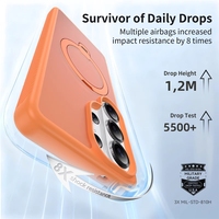 Coque de protection magnétique de luxe neuve pour S26 Ultra, sensation peau, avec protection d'objectif et support rotatif