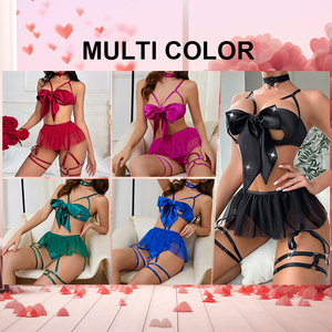 Hot Selling Kerst Hoogwaardige <span class=keywords><strong>2</strong></span>-delige Set Gemaakt Van Dames Mesh Satijn Luxe Sexy Damesondergoed - Product Image 5