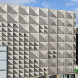 Panneaux décoratifs de façade extérieure de <span class=keywords><strong>maison</strong></span> <span class=keywords><strong>moderne</strong></span> en perforation 3D personnalisée, placage en aluminium, revêtement mural extérieur - Product Image 6