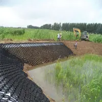Çim finişer kalıpları sabitleyici çakıl sabitleyici kaldırım ızgara çakıl plastik geomembran Hdpe yol HDPE Geocell 1.4-1.5 Mm 1-1.1mm