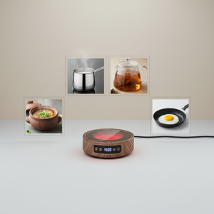 Cocina de Cerámica Digital de 1000W, Estufa Infrarroja Eléctrica Multifuncional, Instalación en Encimera, Uso Doméstico y Hotelero, Color Madera - Product Image 2