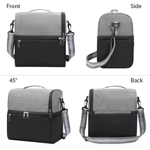 Color-Blocked Lunch Bag Insulated Portable Foldable For Office Students With Ice Pack Keep Food Fresh Warm - Product Image 5