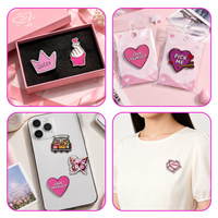 Broches en émail de la série Girly, badges métalliques à motif de dessin animé mignon, broches magnétiques à fermoir papillon pour la décoration de chapeaux et de vêtements
