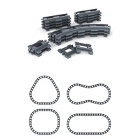 Ensemble de blocs de construction en plastique ABS OEM pour train miniature, rails droits/courbes, modèle de ville à construire soi-même pour enfants, échelle 1:1