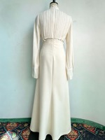 RO8278S Ensemble deux pièces islamique modeste pour femme, élégant, à manches longues, taille haute, jupe midi amincissante, doux, pour le quotidien et les trajets