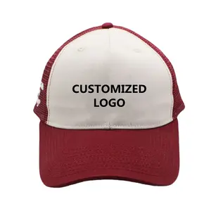 OEM Embroidery Logo Mesh domeTrucker Hat Unisex 6 Panel Baseball Cap Travel Sun Protection Cap well structured sun visor cap