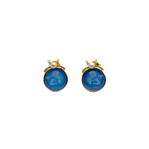 Heizun 2023 Antique Court Style Vintage Femme Bijoux Reine <span class=keywords><strong>Camée</strong></span> Broche Pins Nature <span class=keywords><strong>Agate</strong></span> boucle d'oreille - Product Image 1