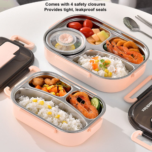 Boîte à lunch en acier inoxydable 304 avec compartiment, nouvelle tendance, qualité alimentaire, portable pour le bureau - Product Image 4