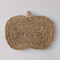 Sous-verres et dessous de plat en paille de maïs tressée biodégradable, couleur unie, résistants à la chaleur, forme ronde/irrégulière, pour restaurant