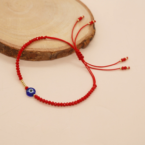 Go2boho Evil Eye Armband Perlen <span class=keywords><strong>Red</strong></span> Crystal Sommer Freundschaft Lucky Bohemian Draw string Modeschmuck Armbänder für Frauen - Product Image 3