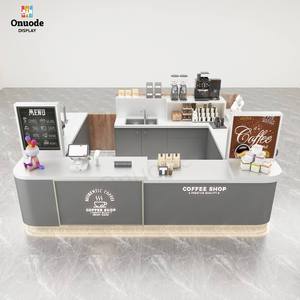 Hot Selling Luxury Coffee Shop Counter <b>Bar</b> with <b>LED</b> <b>Lighting</b> and Eco-Friendly Design for Cafe Shops - Product Image 3