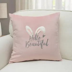 Decorative Velvet Cushion Cover Easter Printed Sofa Throw Pillow Home Decor Pillow Case