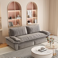 Canapé-lit convertible 3-en-1 personnalisable de 186 cm en velours gris, avec fonction de lit gigogne, vente en gros