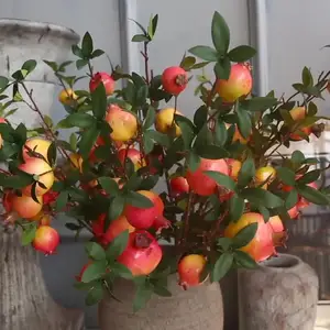 Новый имитационный гранат Hintcan 6 фруктов с листьями искусственный гранат дерево Шелковый цветок для свадебного декора