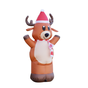 Cerf de Noël géant gonflable de 4 pieds avec décoration extérieure légère publicité promotionnelle - Product Image 1