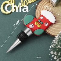 Bouchon de bouteille de vin de Noël en gros, en PVC, en forme de sapin, de maison ou de chaussette, réutilisable, pour les fournitures de fête de fin d'année