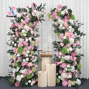 Самая продаваемая арка из искусственных розовых и зеленых гортензий, реалистичная шелковая арка ручной работы для свадеб - Product Image 1