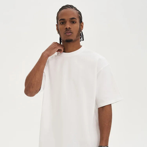 Nouveau 280G coton lourd à manches courtes T-shirt hommes lâche couleur Pure brouillard vêtements pour hommes chemise - Product Image 1