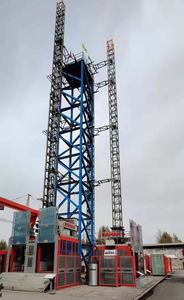 Grand transport de matériaux de construction à Double Colonne Releveur De Construction/ascenseur passager et grue matérielle - Product Image 2