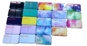 Boîte pliable carrée en métal coloré LISI, étui de mélange, plateau <span class=keywords><strong>à</strong></span> <span class=keywords><strong>peinture</strong></span>, <span class=keywords><strong>palette</strong></span> de voyage vide pour aquarelle, acrylique et <span class=keywords><strong>huile</strong></span> - Product Image 6